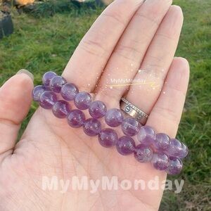 Purple Rabbit Hair Rutilated Quartz Bracelet 8mm